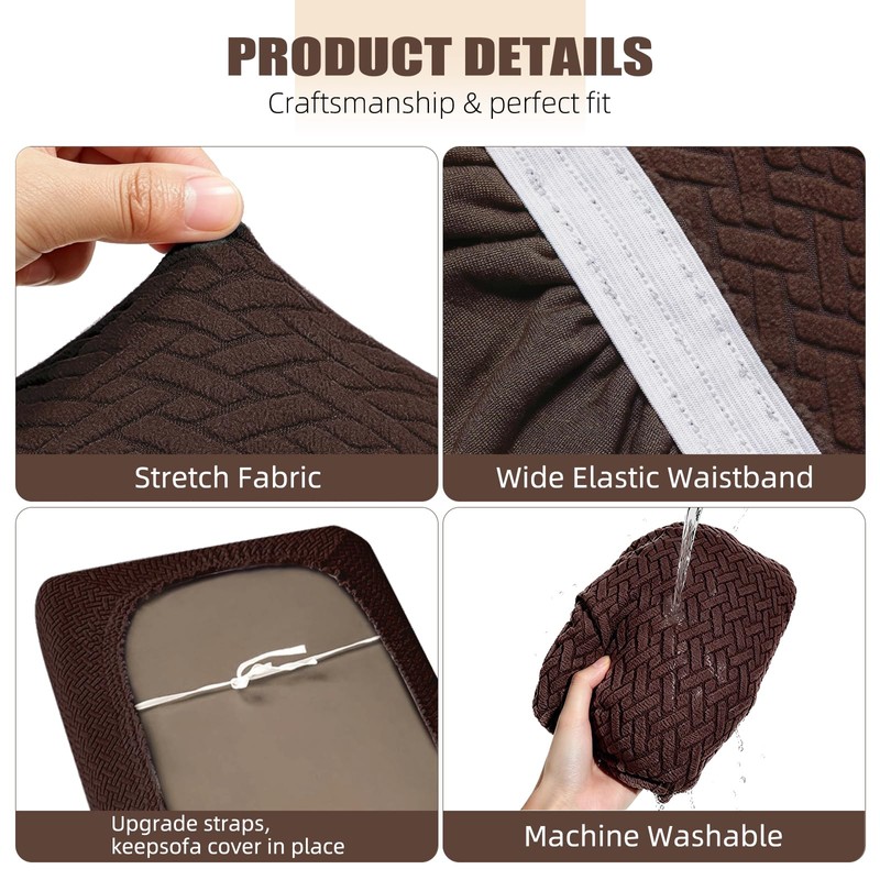 2-Piece RV Couch Covers for Jackknife Sofa Bed, Super Stretch