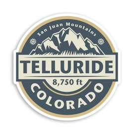 2 x 10cm Telluride Colorado Vinyl Stickers - USA America Ski Sticker #70575