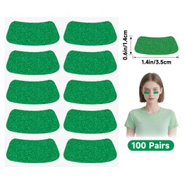 Anwyll Eye Black Stickers - 100Pairs Glitter Green Accessory Sport Eye Black Sticker Football Baseball Softball Under Eyeblack Strips Stickers with White Pencil for Kid Adult Sport Game Party Favors
