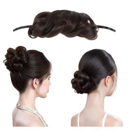Magic Hair Bun Maker Donut Chignon Bun Maker Extension Lazy Hair Curler Clip Shapers Holders Styling Tool Accessories(Dark Brown)
