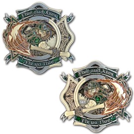 Fir Na Tine Fire and Axes Irish Firefighter Challenge Coin