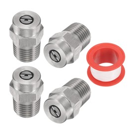 uxcell 4Pcs Pressure Washer Tip 1/4" Male NPT Threaded Spray Nozzles Stainless Steel for Water Gun Water Broom and Undercarriage Cleaner (25 Degree, 1.449mm Orifice)