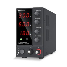 WANPTEK Adjustable DC Power Supply NPS306W Black 3-digit High-definition Display 30V6A Laboratory Power Supply Battery ChargingColor: Black, Output Power: 160W