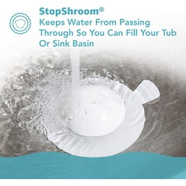 StopShroom Tapón universal definitivo para desagües de tina, baño y fregadero de cocina (blanco)