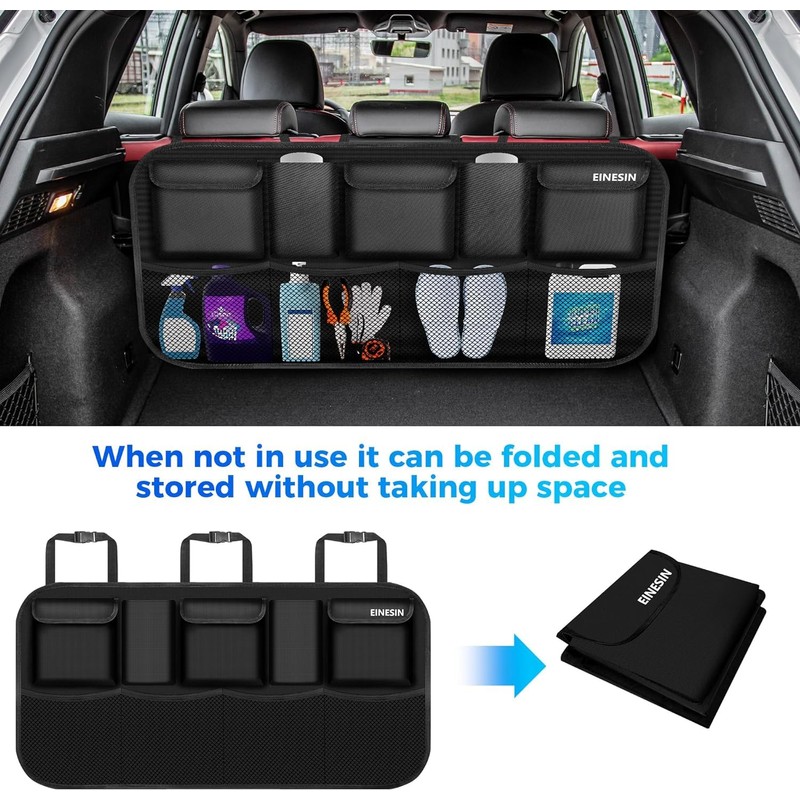 EINESIN Car Trunk Organizer, Auto Storage Bag with 9 Pockets,