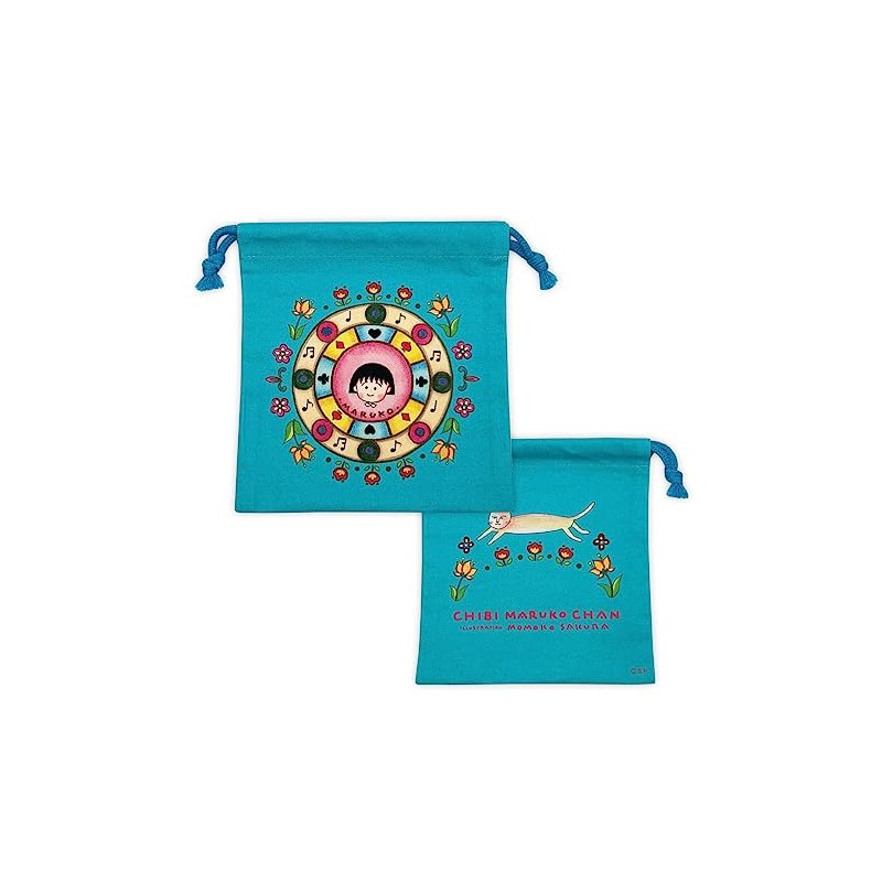 Toshin Pack CM-KI528 Chibi Maruko-chan Drawstring Bag (Like Blue Sky)