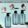 3 Pack Refillable Shampoo and Conditioner Bottles, 300ml Plastic Empty