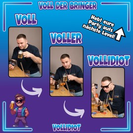 Party Peak - Vollidiot - The Drinking Game | Game Clever - otherwise you will be the Vollidiot | from 18 | Games for Adults | Card Game | Party Game | Drinking Games