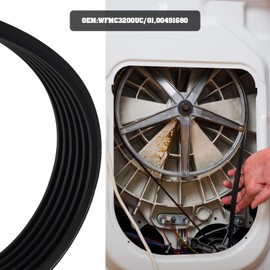 Be In Your Mind 1 x drive belt for washing drum washing machine belt, ribbed belt, replacement part WFMC3200UC/01 00491680, compatible with Bosch