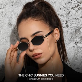 SODQW Trendy Hexagon Sunglasses for Women 2024, 90s Vintage Designer Ladies Shades Fashion Sun Glasses