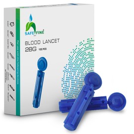 safefine SafeFine 28G 3mm Blood Lancets Sterile Compatible with Most Lancing Devices 100 pcs/box