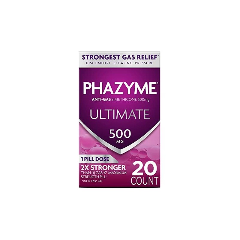 Phazyme Ultimate Gas Bloating Relief Works in Minutes 500 mg