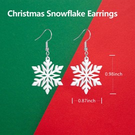 ZOCOYUU Christmas Earrings for Women,Hypoallergenic Surgical Stainless Steel Snowman Santa Claus Christmas Tree Snowflake Earrings Christmas Thanksgiving Jewelry Gift (Snowflake)