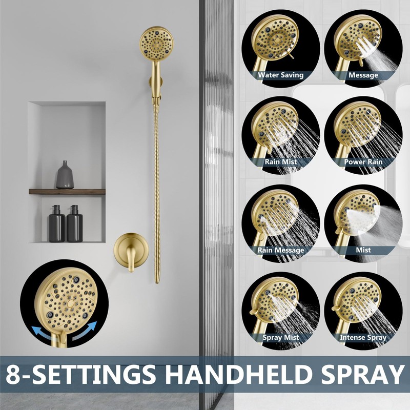 Aolemi Shower Faucet Set Rain Shower Head System Shower Trim
