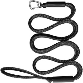 Bungee Cord Dock Line with Stainless Steel Clip Boat Rope Mooring String with Foam Float for Docking,Kayak,Watercraft,SeaDoo,Jet Ski,Pontoon,Canoe,Power Boat Accessory,7-10ft (Black)