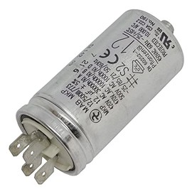 Lumonic Starting Capacitor Hydra MKP-500 12-A [incl. Plug 6.3 x 0.8 mm] | Motor Capacitor 12µF 420V 35 x 68 mm I Capacitor with High-Quality Metal Housing