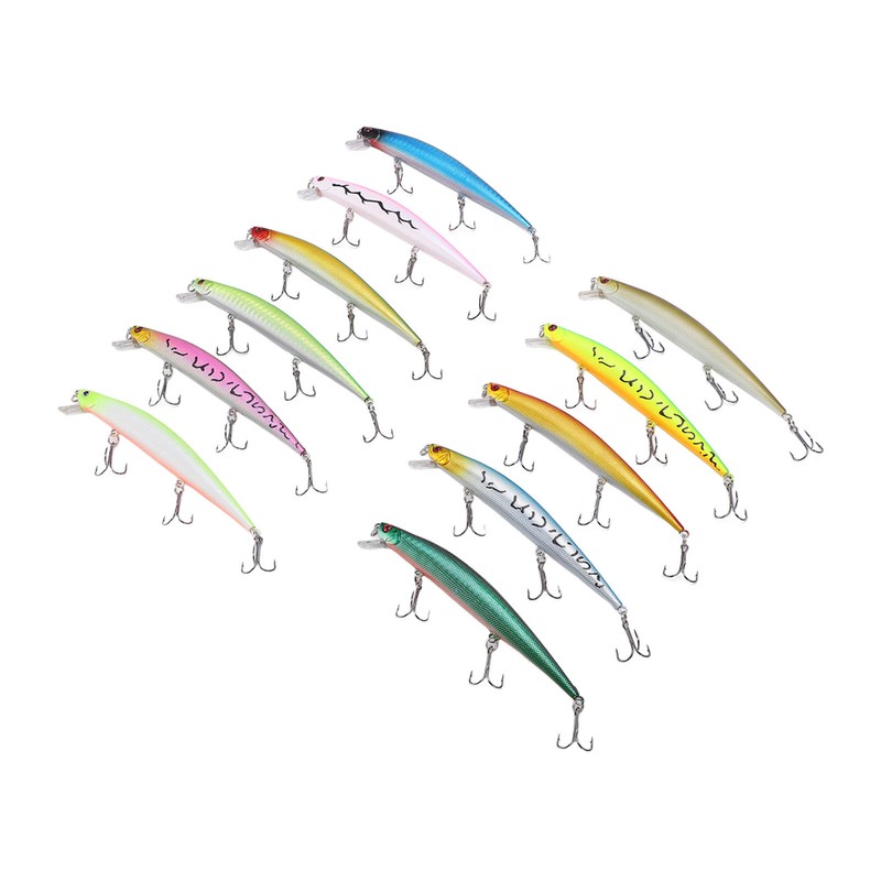 11 Pcs Simulation Minnow Lure Plastic Fishing Bait Fishing Accessories