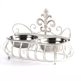 Elevated Dog Bowls for Small Dogs with 2packs Stainless Steel Dog Bowls Pet Friendly Raised Bowl