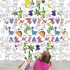 XEFINAL Giant Coloring Poster for Kids - 47x70 Inch Large Coloring Table Cloth，Versatile Drawing Paper Coloring for Classroom, Home Birthday Supplies Decorations (Dinosaur Land)