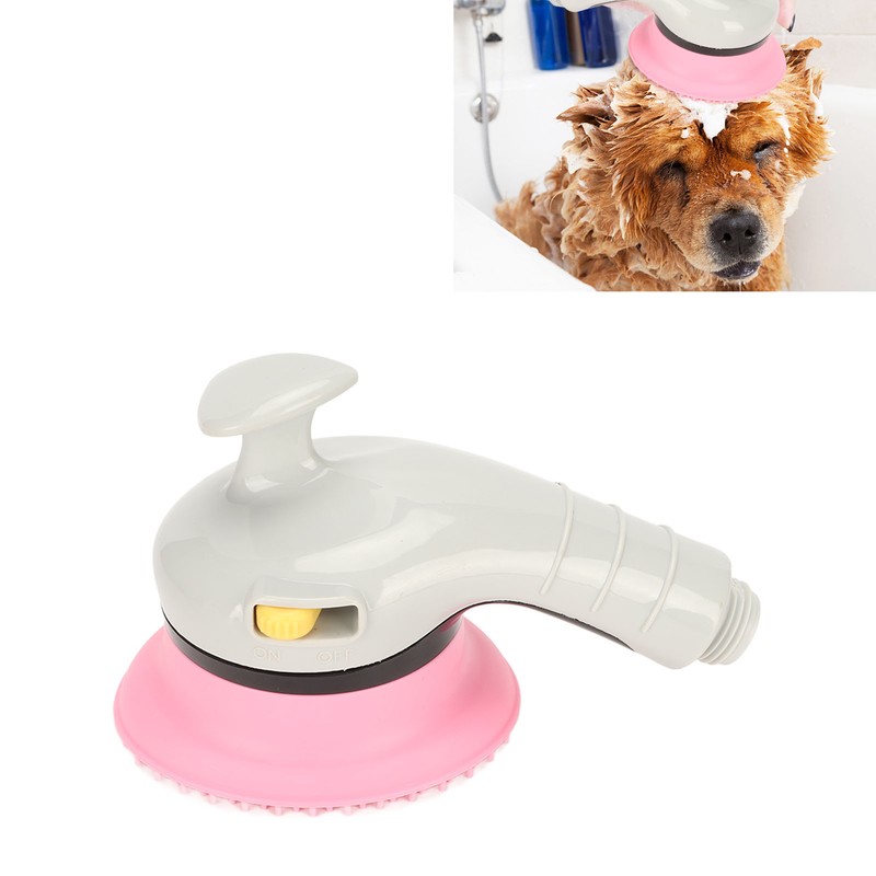 Pet Shower Head Brush with Switch Universal Soft Teeth Massage