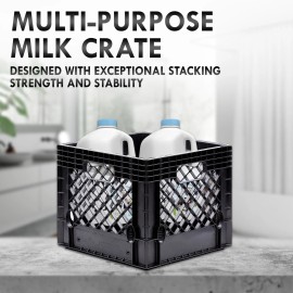 xcxc411 Heavy Duty Square Milk Crate Black