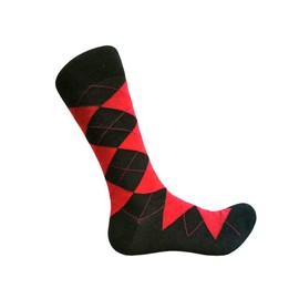 Men's Red Argyle Dress socks,Red/Black