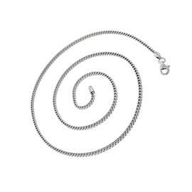 Verona Jewelers Sterling Silver 1.5MM and 2MM Solid Franco Square Box Link 925 Rhodium Necklace Chain (24, 1.5MM)