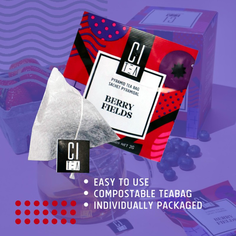 Berry Fields, Wild Berries Black Tea in Tea Bags Individually