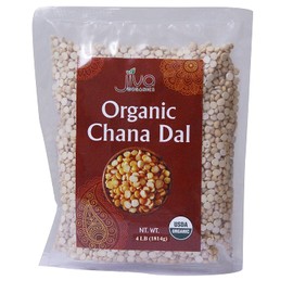 JIVA Organic Chana Dal Indian 4 Pound Bag - Non-GMO Pesticide Free Premium Quality Yellow, 64 Oz
