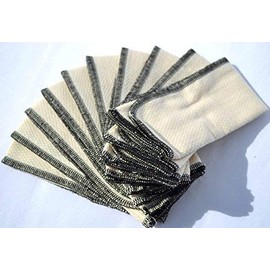 1 Ply Organic Cotton Paperless Towels 11x12 Inches Set of 10 Black Thread - Proudly Made in the USA!
