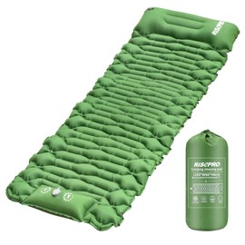 RISEPRO Camping Sleeping Pad Air Mattress - Inflatable Ultralight Ergonomic Design Compact Airpad Backpacking Hiking Outdoor Activities Green