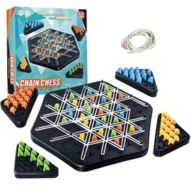 Chain Triangle Chess Game, Geometric Chess Game Set, Triangle Rubber Elastic Band Board Game, Triangle Chess Interactive Game for Kids & Adults Geometric Chess Game & Family Party Games