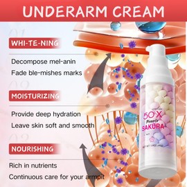 Evolvique Sakura Skin Wh-ite-ning Cream Women Moisturizing - Da-rk Sp-ot Corrector Underarm Cream - Sk in Ble-aching Cream for Body Armpit Wh-ite-ning - Women Skin Lig-hte-n ing cream with Hyaluronic & Collagen