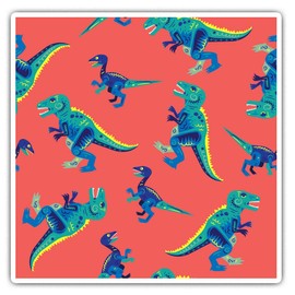2 x 7.5cm Square Vinyl Stickers - T-Rex Pop Dinosaur Dino Kids Decals 14753