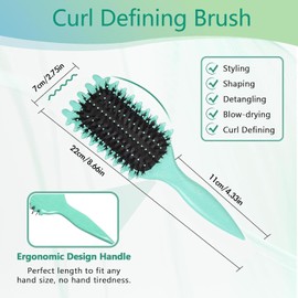 SOZOMO Cepillo para rizos, Cepillo Para Cabello Rizado Para Mujeres,cepillo de estilo de pelo rizado con bordes esquinas y espejo de maquillaje plegable,para peinar y dar forma a los，3Pcs.