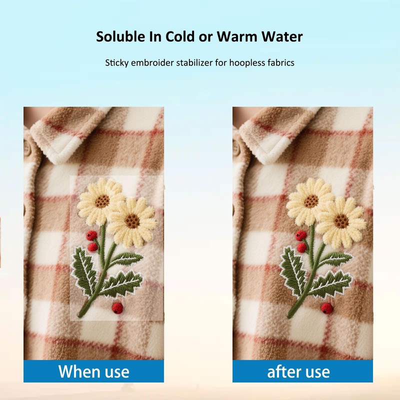 Hoxemator Water Soluble Stabilizer for Embroidery, 24 PCS 8.5"x 11"