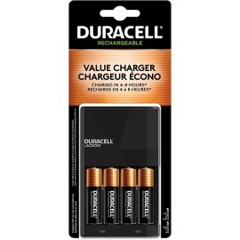 Duracell 3 Pack Duracell AA / AAA NiMH Battery Value Charger, 4 AA Rechargeable Batteries