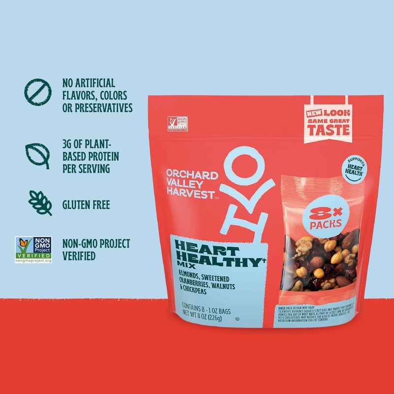 Orchard Valley Harvest Heart Healthy Blend, 1 Ounce Bags (Pack