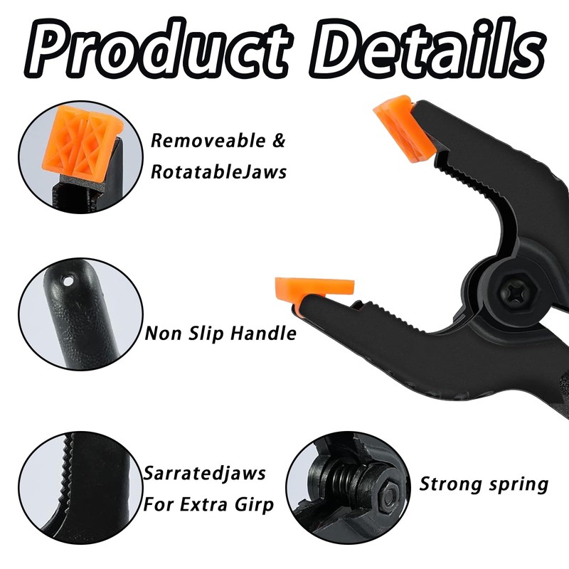 12Pcs Spring Clamps, Clamps Quick Grip, Market Stall Clips, Plastic