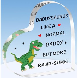 TTOVEN Funny Daddy Gifts Father's Day Gifts Birthday Gifts for Daddy Daddysaurus Acrylic Plaque Gifts