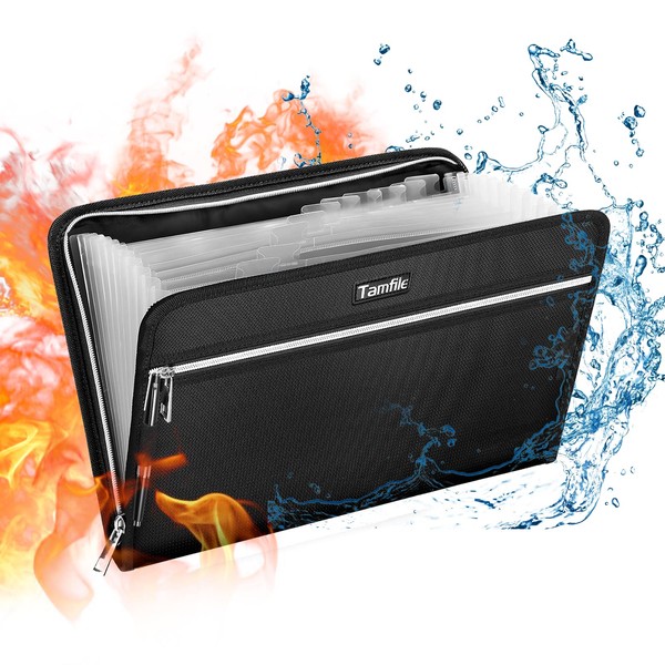 Tamfile Document Folder A4, 13 Compartments Expanding Folder Organiser Fireproof