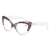 Viseng Womens Oversized Stylish Elegant Cat-Eye Reading Glasses with Blue