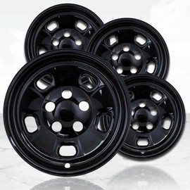 17" 4pc Gloss Black Hubcaps/Wheel Covers for Steel Wheels (Set of 4) for Dodge RAM 1500 2013-2019