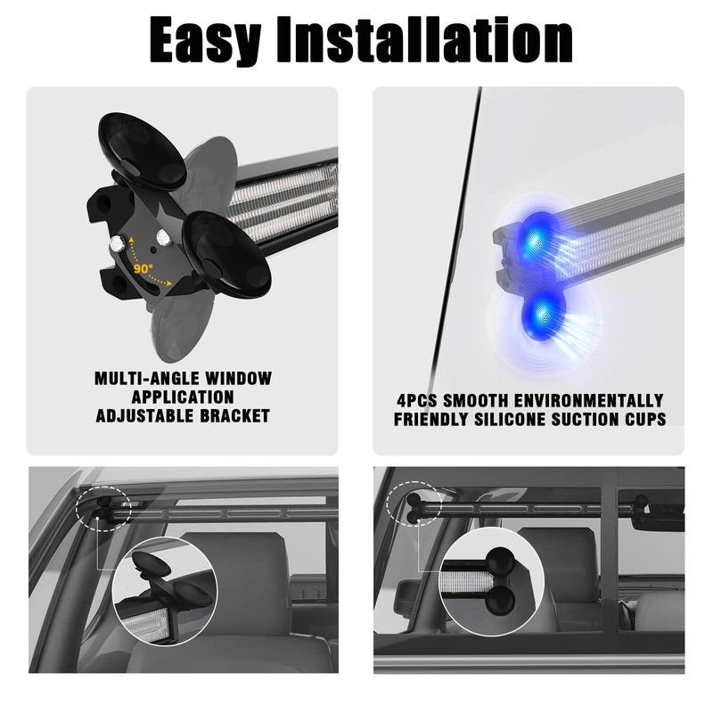 WINECO Emergency LED Strobe Traffic Advisor Lights Bar Car Front