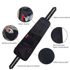 Voarge Car Seat Side Organiser, Generic Car Seat Organiser, Hanging Side Pocket, Foldable Car Seat Organiser Side, with Multiple Pockets, Black