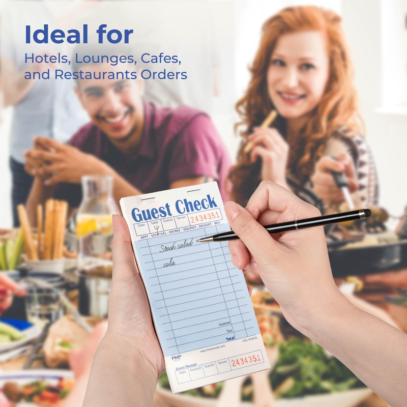FMP Brands Guest Check Books for Servers, Server Note Pads