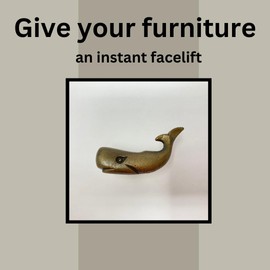 Antique Bronze Sea-Life Marine Nautical Drawer Knobs, Bathroom, Cupboards, Dresser (9. Whale)