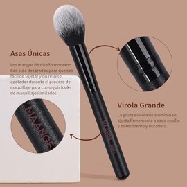Maange 12pcs Brochas Maquillaje Doble Punta Esponjas Pulir Líquidos Cremas Polvos Difuminar Contornear Rostro Negro