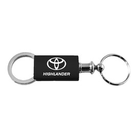 Au-TOMOTIVE GOLD Anodized Aluminum Valet Keychain for Toyota Highlander (Black)
