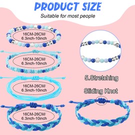 Hicarer 24 Pieces Friendship Bracelet Adjustable Ethnic Style Beaded Woven Stretch Cute Bracelets With Sliding Knot for Girls Women Jewelry (Assorted Style)